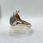 Elegant Dendritic Agate Teardrop Ring – Natural Scenic Pattern Statement Jewelry - Size 8