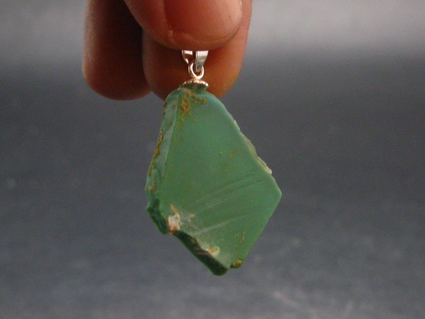 Rare Variscite Sterling Silver Pendant From Utah - 1.3" - 2.5 Grams