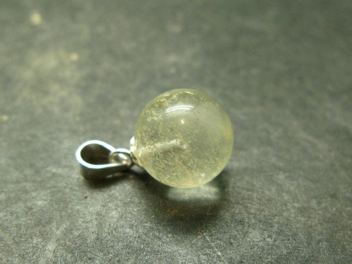Gem Libyan Desert Glass Tektite Pendant Sterling Silver from Libya - 0.7" - 1.32 Grams