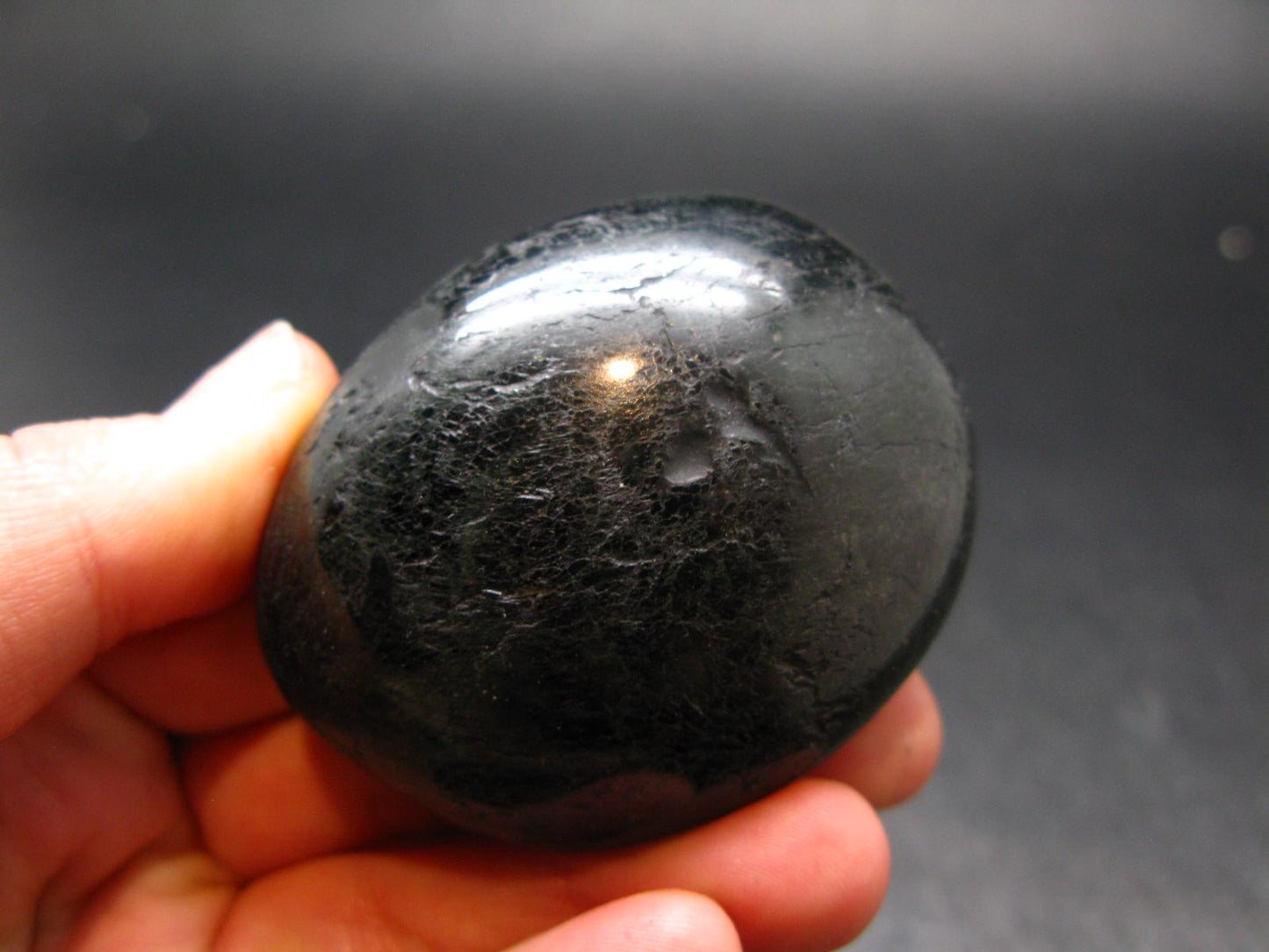 Fine Black Tourmaline Tumbled Stone From Namibia - 2.1"
