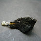 Tibetan Black Tektite Silver Pendant From Tibet - 1.2" - 2.84 Grams