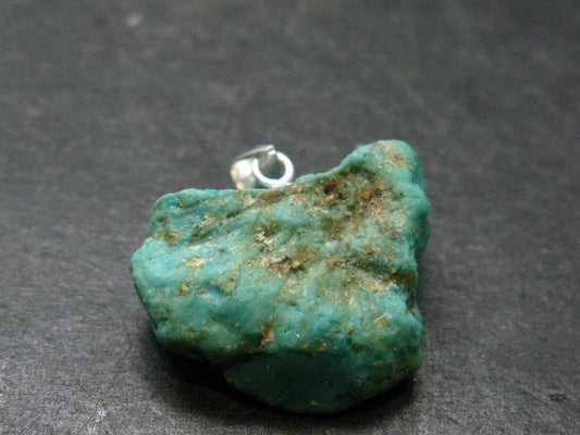 Genuine Turquoise Silver Pendant From Sleeping Beauty Arizona - 0.9" - 4.22 Grams