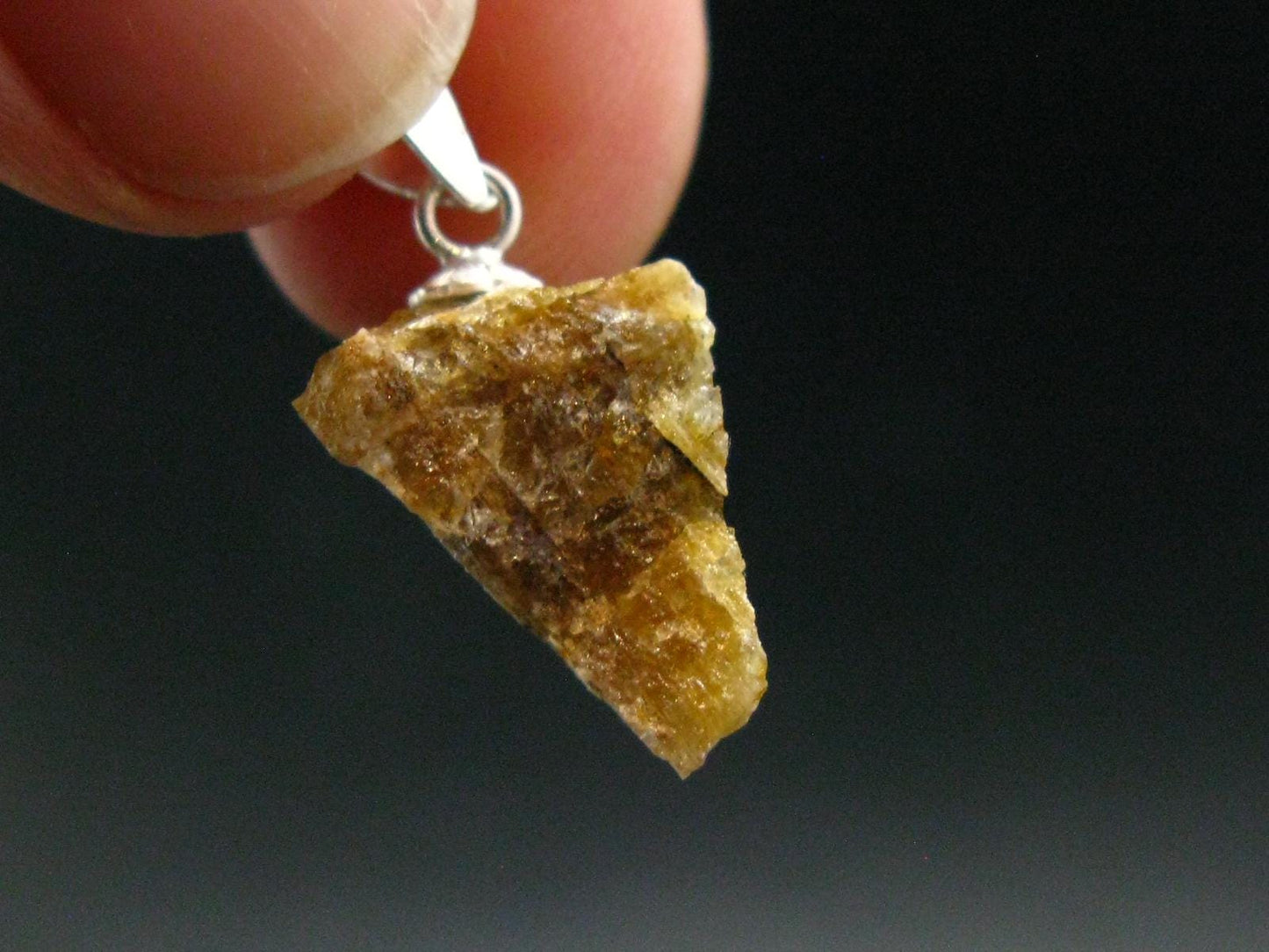 Rare Herderite Crystal Silver Pendant from Brazil - 0.8" - 1.31 Grams