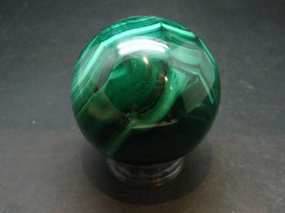 Amazing Rich Vivid Vibrant Green Malachite Sphere Ball From Congo - 2.1"