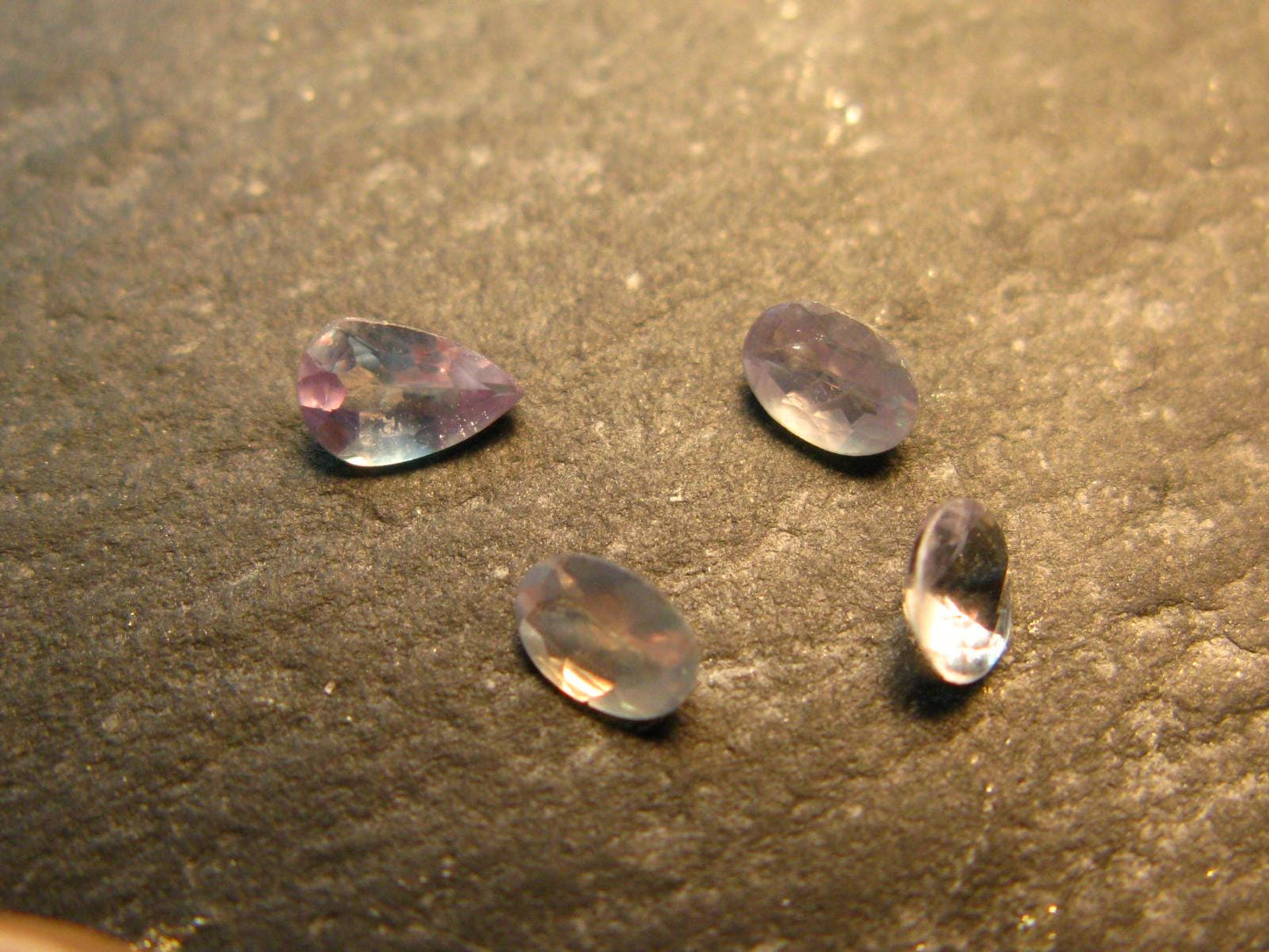 Lot of 4 Alexandrite Chrysoberyl Cut Facetted Gems From Russia - 0.75 Carats Combined