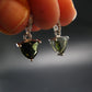 Moldavite Tektite Silver Earrings from Czech Republic - 2.14 Grams