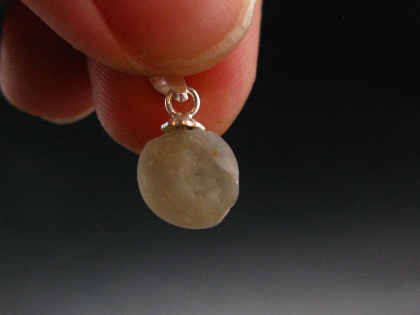 Rare Herderite Crystal Silver Pendant from Brazil - 0.7" - 0.84 Grams