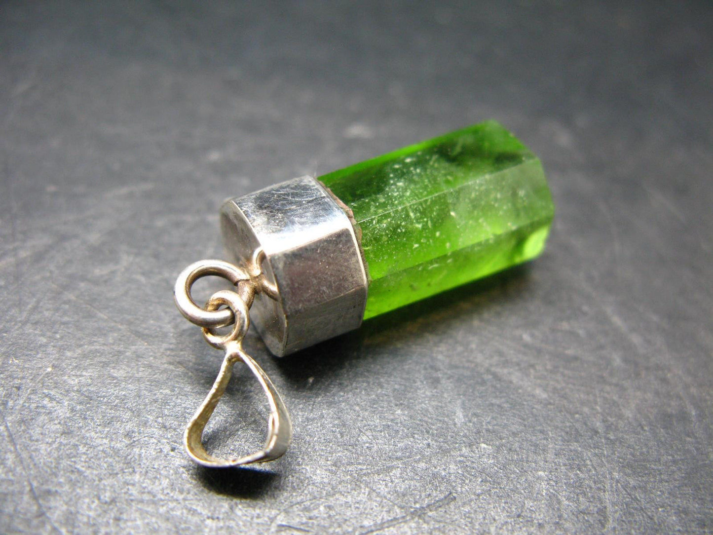 Peridot Olivine Pendant in SS From Arizona - 1.8" - 8.63 Grams