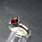 Natural Round Faceted Red Garnet Sterling Silver Ring - Size 6 - 2.24 Grams