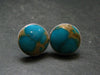 Nice Raw Natural Turquoise Sterling Silver Stud Earrings from Mexico - 7.97 Grams