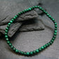 Malachite Genuine Bracelet ~ 7 Inches ~ 4mm Round Beads