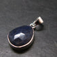 Gem Blue Sapphire Corundum Crystal Silver Pendant From India - 1.0" - 11.51 Carats