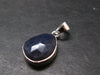 Gem Blue Sapphire Corundum Crystal Silver Pendant From India - 1.0" - 11.51 Carats