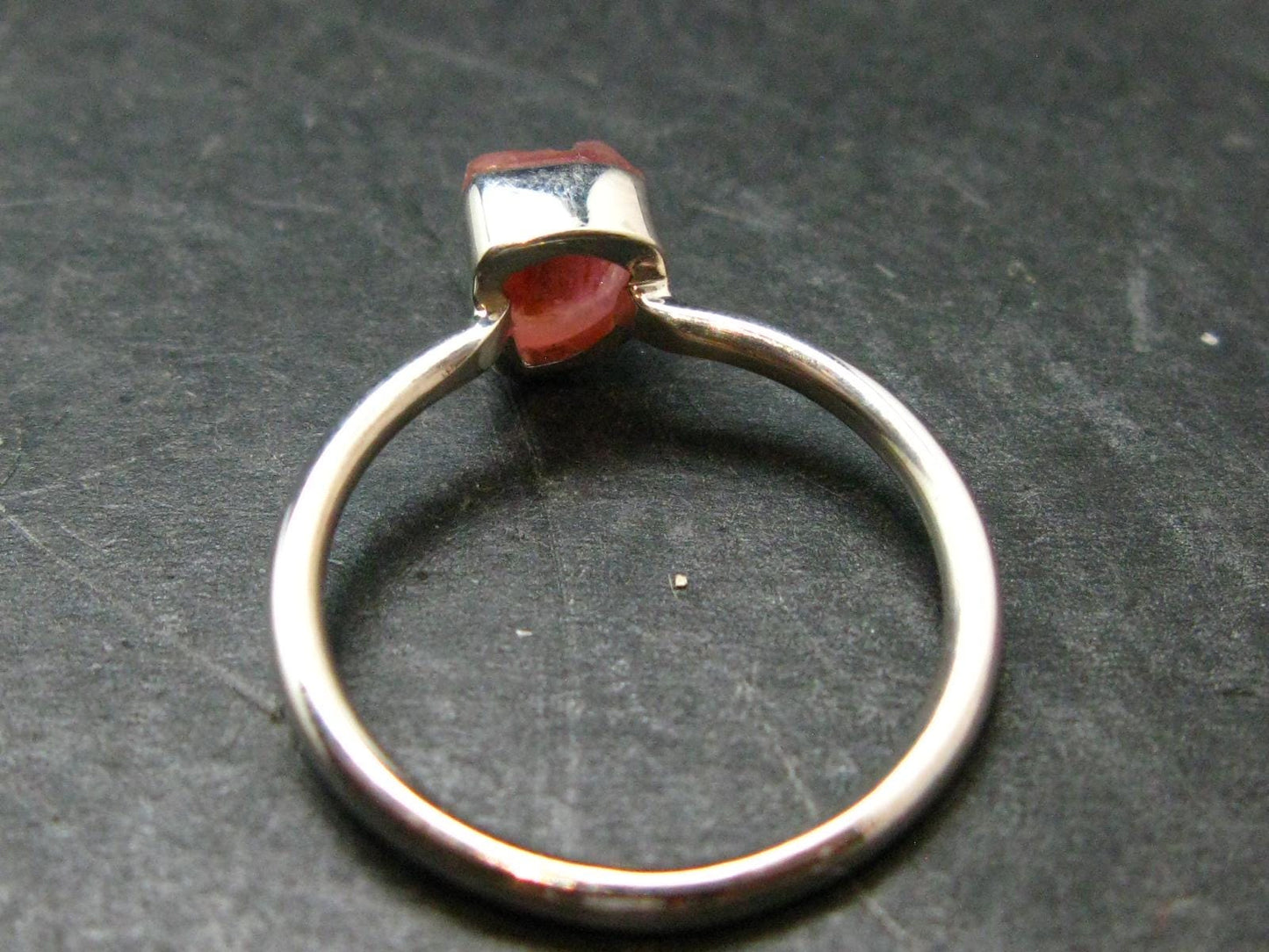 Pezzottaite Crystal Silver Ring From Madagascar - Size 8 - 2.10 Grams