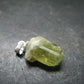 Rare Gemmy Yellowish-Green Brazilianite Terminated Crystal Silver Pendant From Brazil - 0.8" - 1.47 Grams
