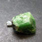 Tsavorite Gem Green Garnet Sterling Silver Pendant From Tanzania - 0.9" - 6.40 Grams