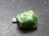 Tsavorite Gem Green Garnet Sterling Silver Pendant From Tanzania - 0.9" - 6.40 Grams