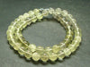 Gem Libyan Desert Glass Tektite Necklace 9 mm Beads from Libya - 19" - 42.37 Grams