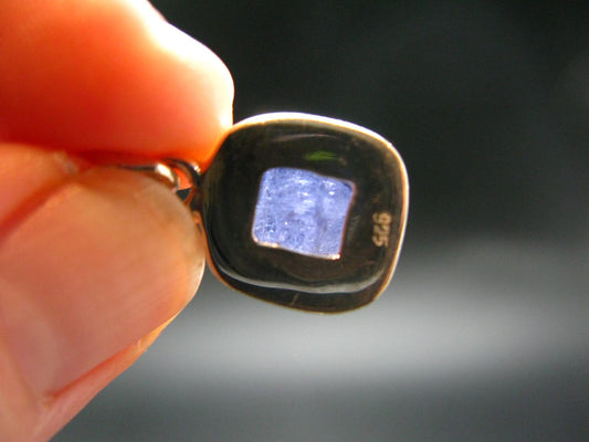 Fantastic Natural Intense Color Tanzanite Sterling Silver Pendant from Tanzania - 0.8" - 3.46 Grams