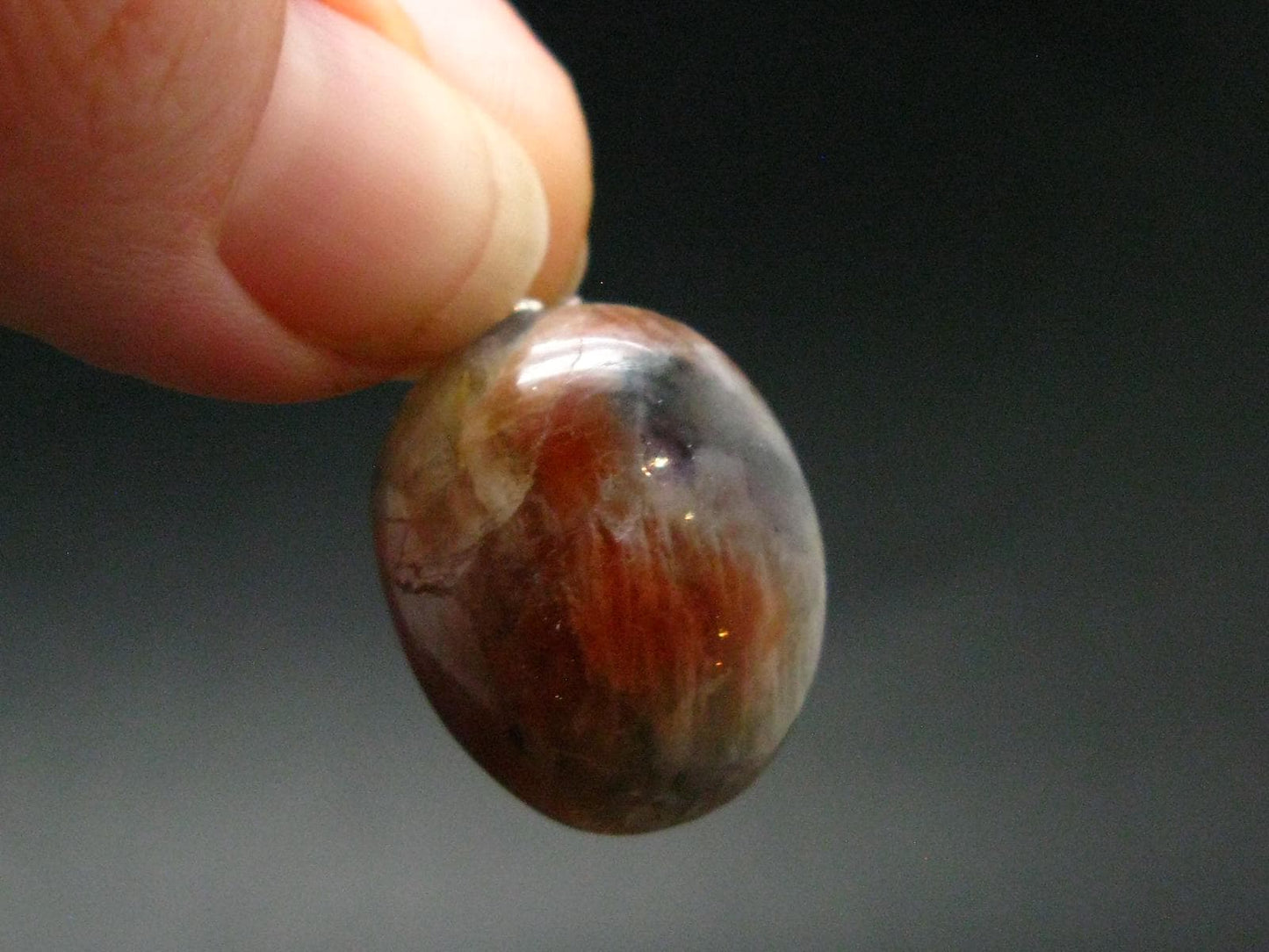 Iolite Cordierite & Sunstone Silver Pendant From India - 1.1" - 6.08 Grams