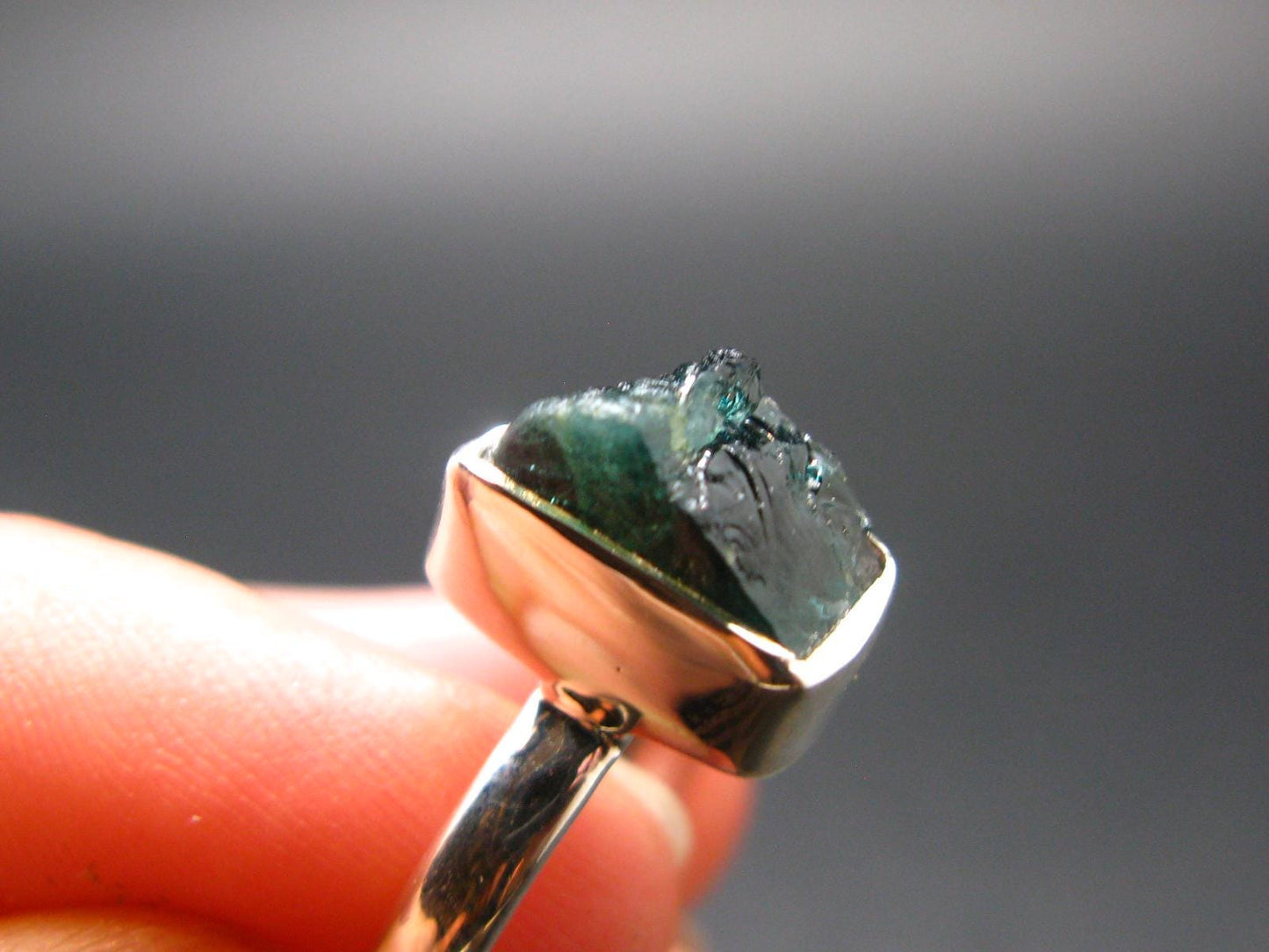 Blue Lazulite Silver Ring From Pakistan - Size 7 - 2.34 Grams