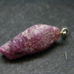 Rare Ruby Crystal Silver Pendant from India - 1.2"