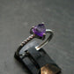 Natural Faceted Rich Purple Color Amethyst Ring - 1.23 Grams - Size adjustable