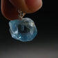 Natural Blue Topaz Crystal Silver Pendant From Russia - 0.7" - 17.70 Carats