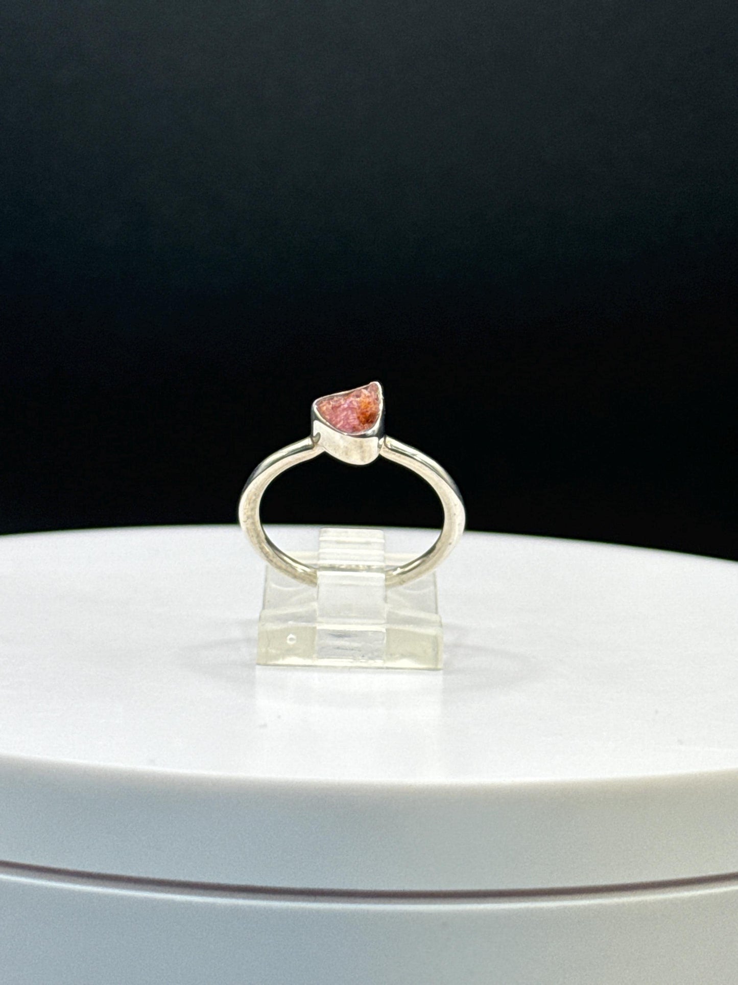 Pezzottaite Sterling Silver Ring – Natural Pink Gemstone - Size 6