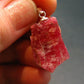 Rare Raw Rhodonite Silver Pendant From Brazil - 1.0" - 3.69 Grams