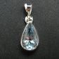 Stunning Genuine Faceted Aquamarine Gem Sterling Silver Pendant From Brazil - 0.9"