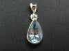 Stunning Genuine Faceted Aquamarine Gem Sterling Silver Pendant From Brazil - 0.9"