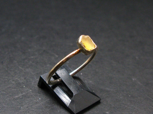 Libyan Tektite Sterling Silver Ring from Libya - Size 10 - 2.01 Grams