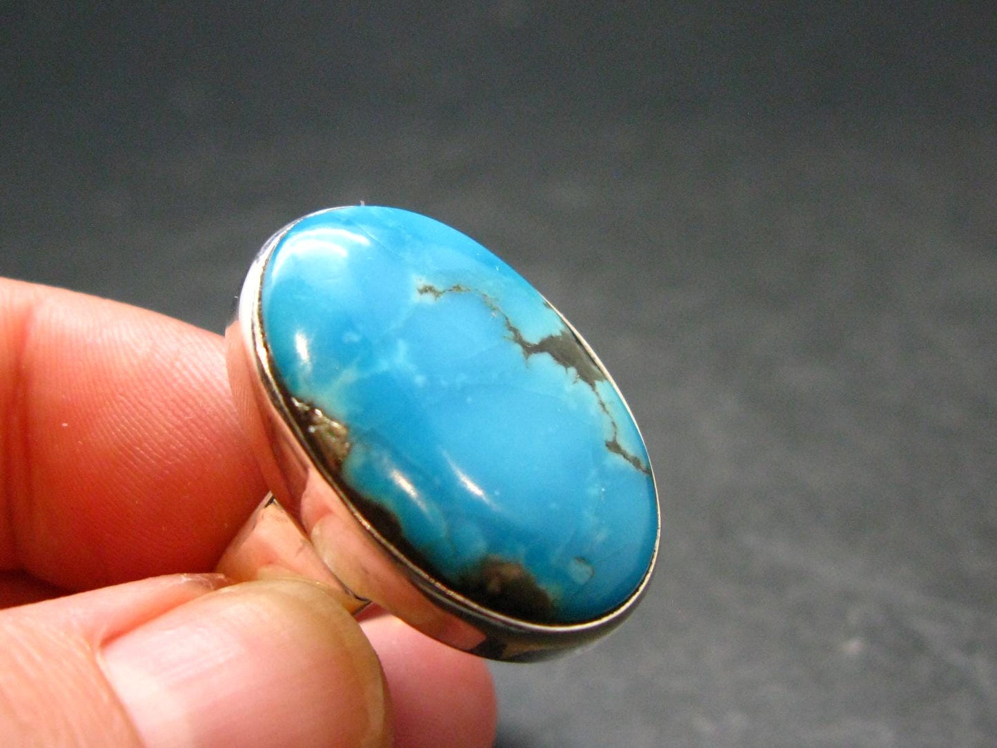 Genuine Turquoise Sterling Silver Ring - 11.53 Grams - Size 9