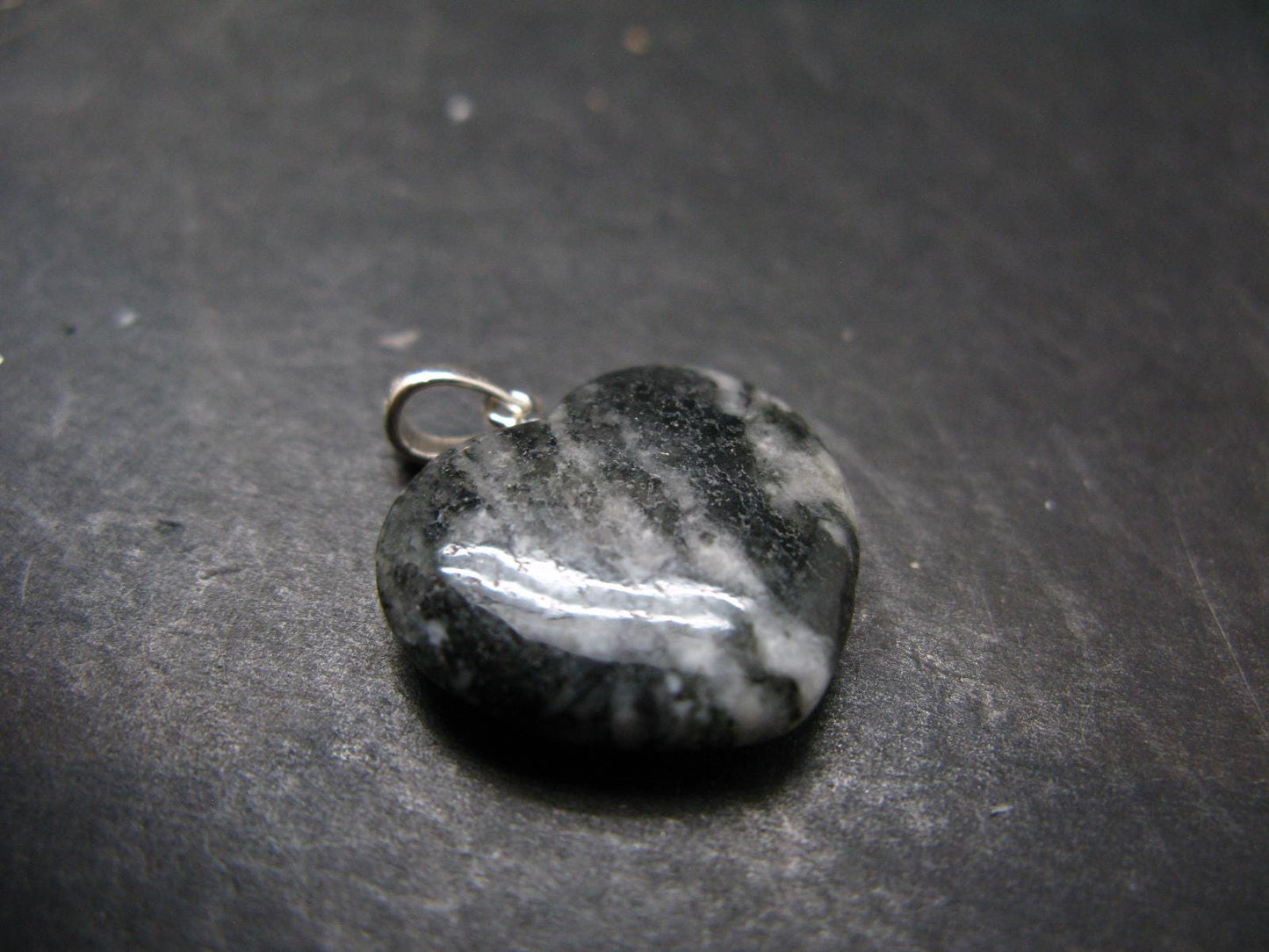 Rare Impactite Silver Heart Pendant From Norway - 1.0"