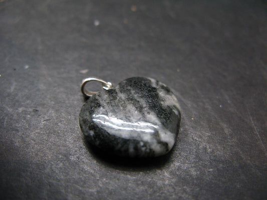 Rare Impactite Silver Heart Pendant From Norway - 1.0"