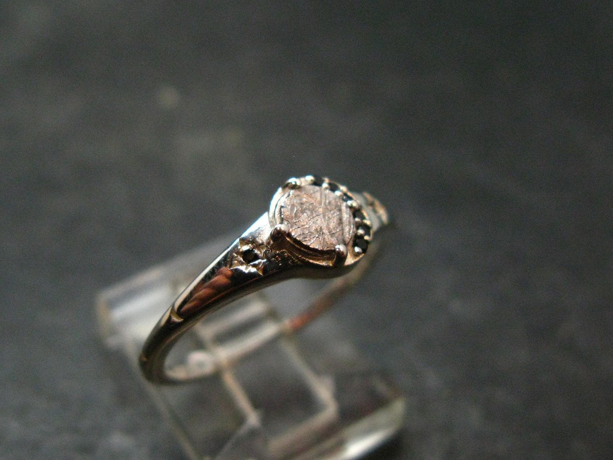 Muonionalusta Meteorite Sterling Silver Ring from Sweden - 2.07 Grams - Size 7
