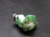 Tsavorite Gem Green Garnet Sterling Silver Pendant From Tanzania - 0.9" - 4.56 Grams