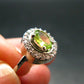 Natural Faceted Peridot Olivine Sterling Silver Ring - 3.11 Grams - Size 6.75