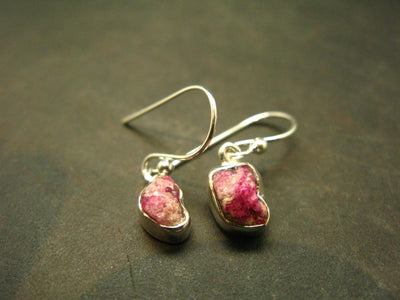 Bixbite Red Emerald Beryl Silver Earrings From Utah USA - 0.9" - 1.91 Grams