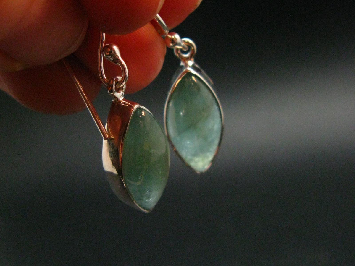 Extremely Rare Grandidierite Silver Earrings From Madagascar - 1.1"
