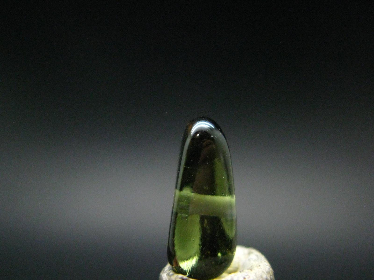 Moldavite Tektite Tumbled Bead from Czech Republic - 12 mm - 2.55 Carats