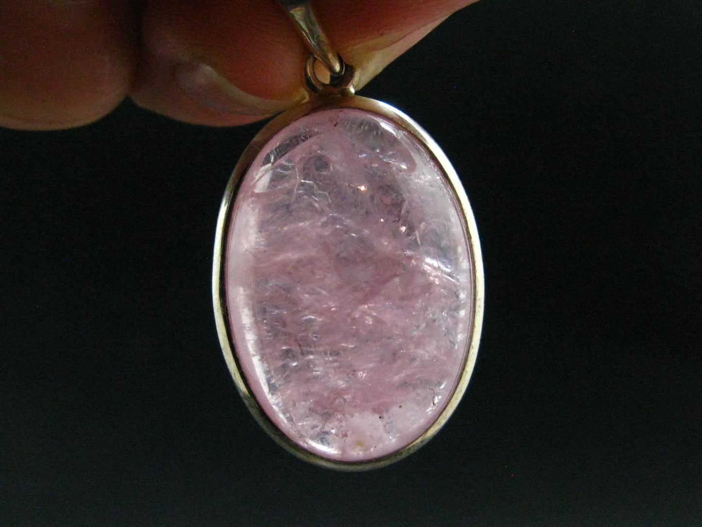 Pink Morganite Silver Pendant From Brazil - 1.5" - 9.71 Grams