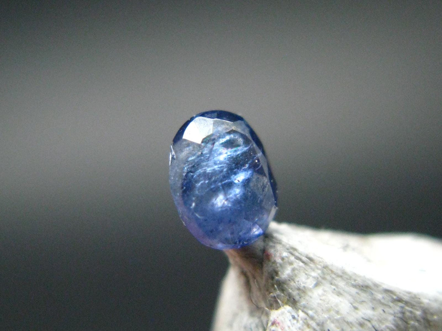 Gem Benitoite Cut Stone From California - 0.34 Carats - 4.5x3.5mm