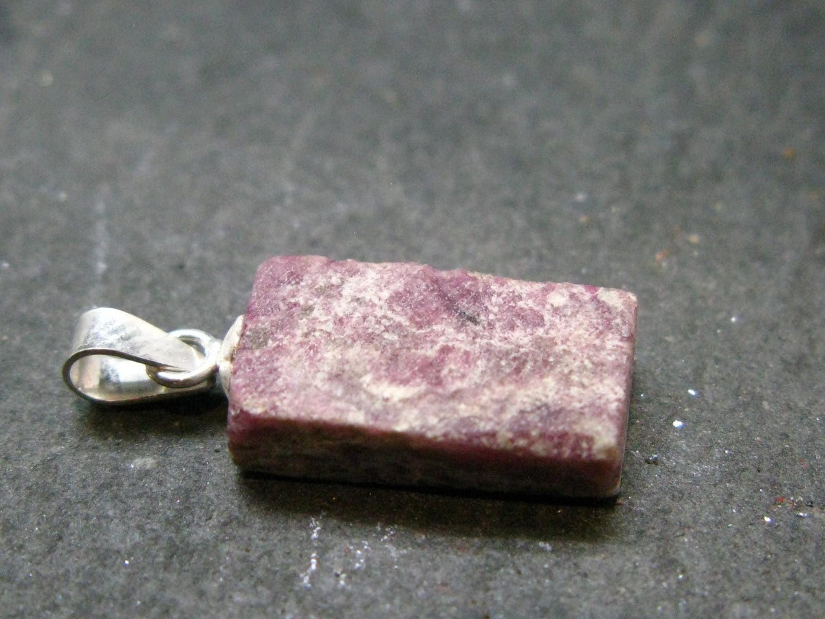 Bixbite Red Emerald Beryl Silver Pendant From Utah USA - 5.95 Carats - 0.9"