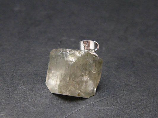 Nice Terminated Danburite Crystal Silver Pendant from Russia - 0.7" - 2.36 Grams