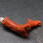 Rare Natural Red Coral Silver Pendant From Italy - 1.3" - 1.71 Grams