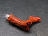 Rare Natural Red Coral Silver Pendant From Italy - 1.3" - 1.71 Grams