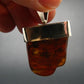 Natural Cognac Baltic Amber 925 Silver Pendant - 1.6"