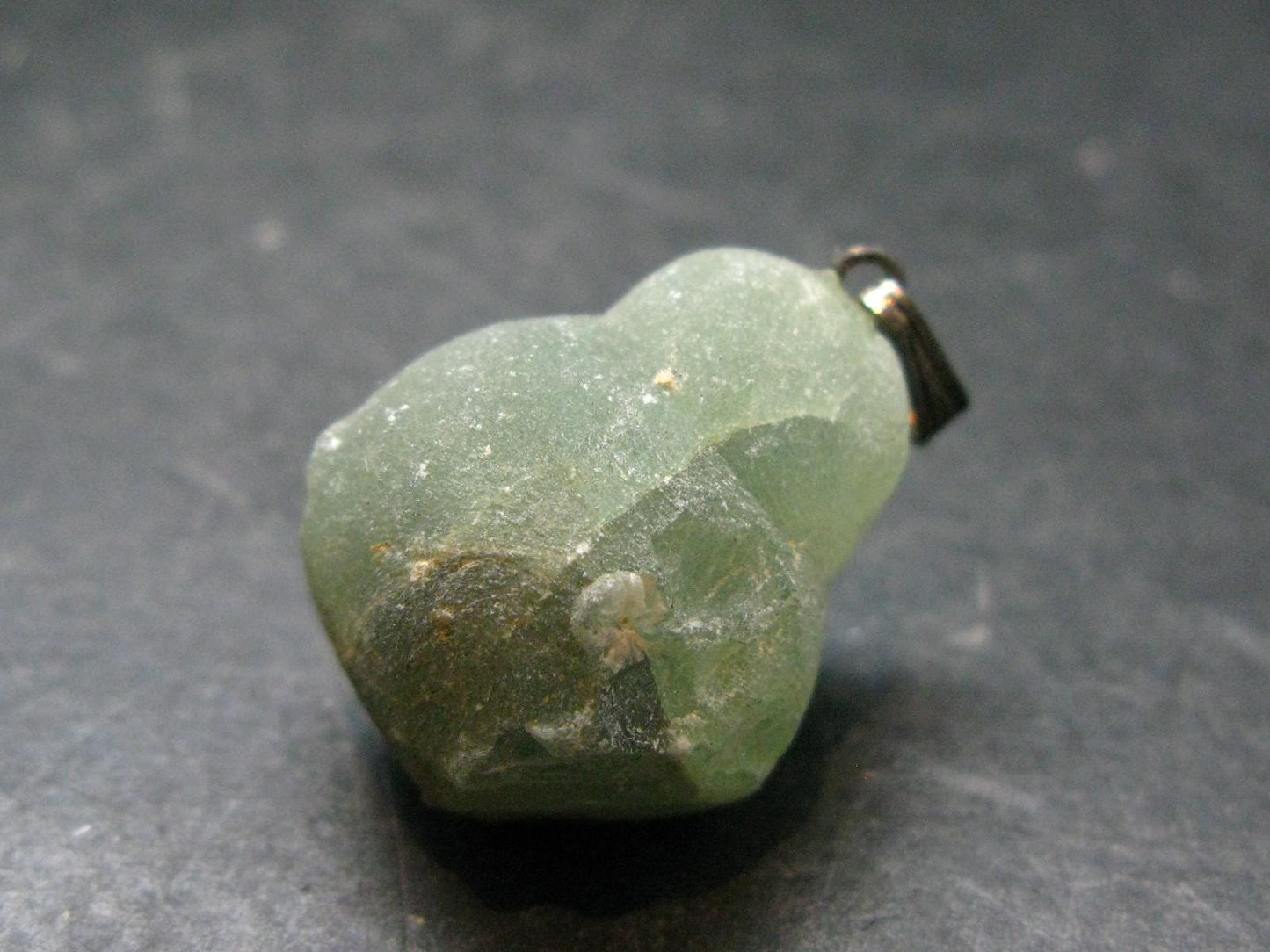 Complete Prehnite Sterling Silver Pendant from Mali - 1.3" - 13.46 Grams